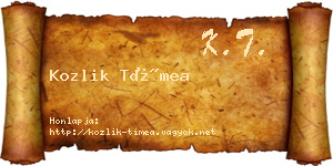 Kozlik Tímea névjegykártya